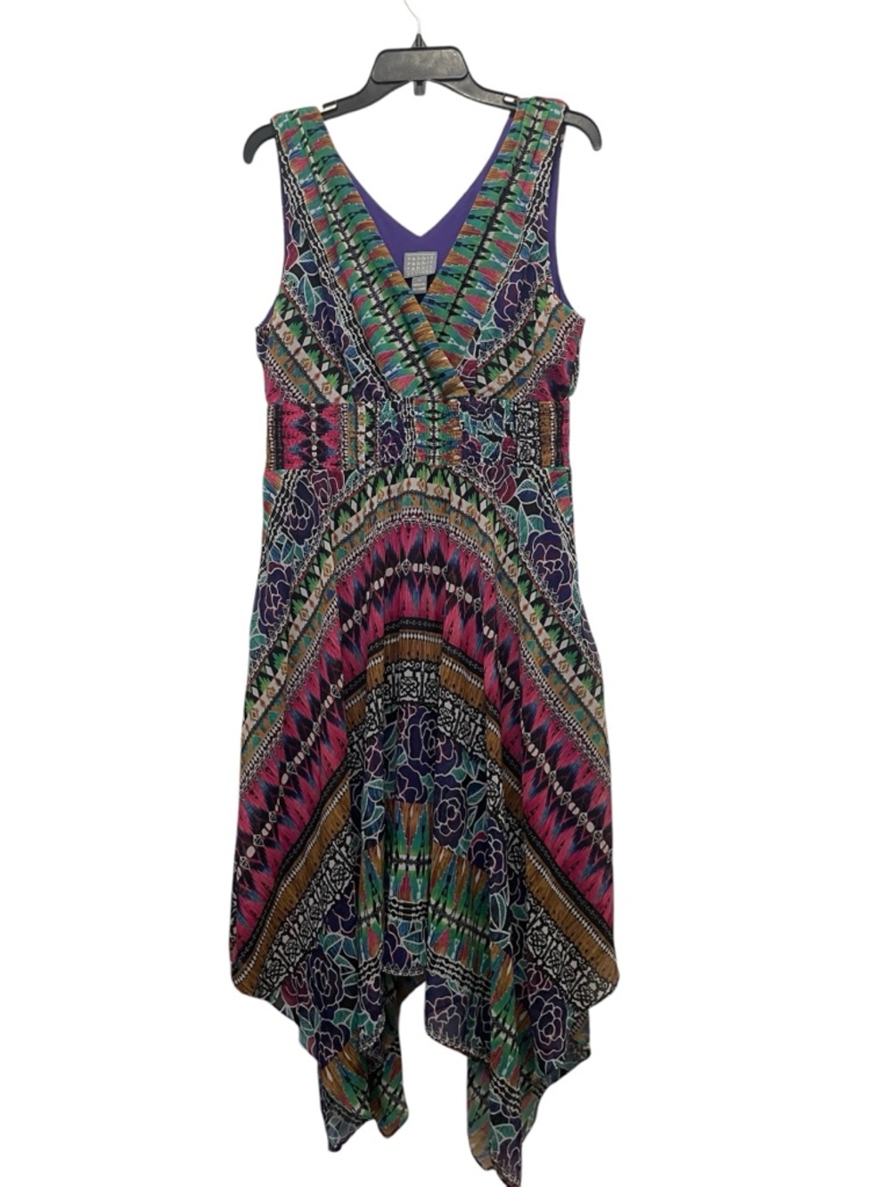 Rabbit Rabbit Rabbit Design Sleeveless Handkerchief Hem Women's Size 14